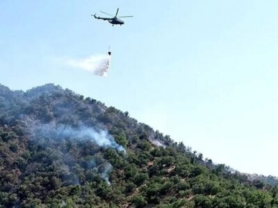 آیا آتش در ارتفاعات الیت مهار می‌شود؟ | اعزام شش بالگرد و ۳۵ تیم عملیاتی