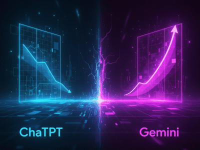 رشد کاربران ChatGPT کند شد؛ جهش ۳۰درصدی Gemini در سه ماه