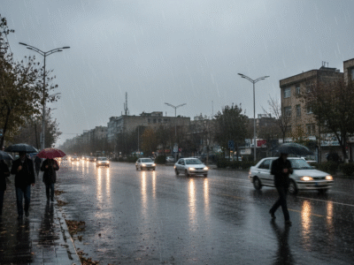 تداوم باد و باران در کشور؛ برف و تگرگ در مناطق سردسیر